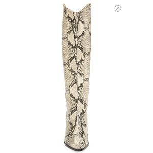Knee High Leather Boot in Snake SCHUTZ 8.5